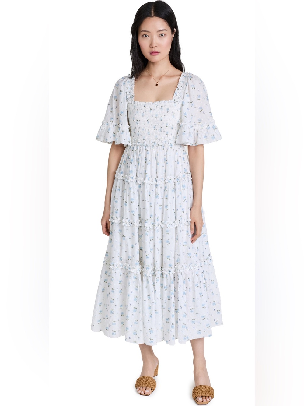 Needle & Thread Bijou Rose Smocked Day Ankle Gown